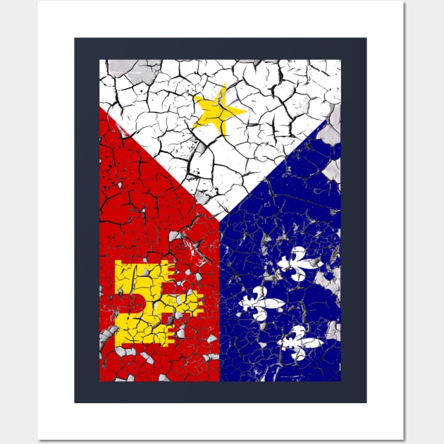 Peeling Acadiana Flag 2 Wall Art by Gsweathers